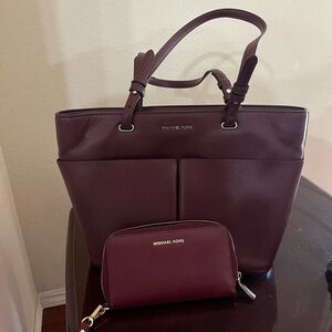 Michael Kors Deep Burgundy Tote and Wallet